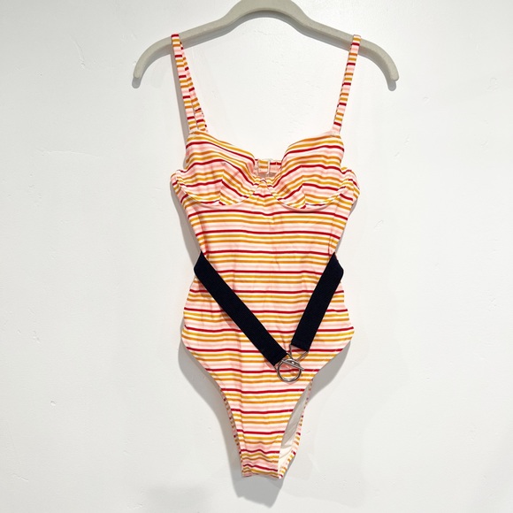 aerie Other - Aerie Striped Belted One Piece Swimsuit NWOT